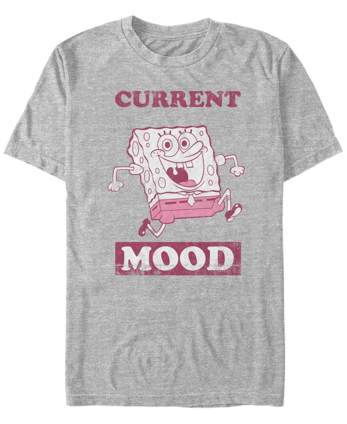 Mens Spongebob Current Mood Pink Hue Portrait Tee Med Grey Product Image