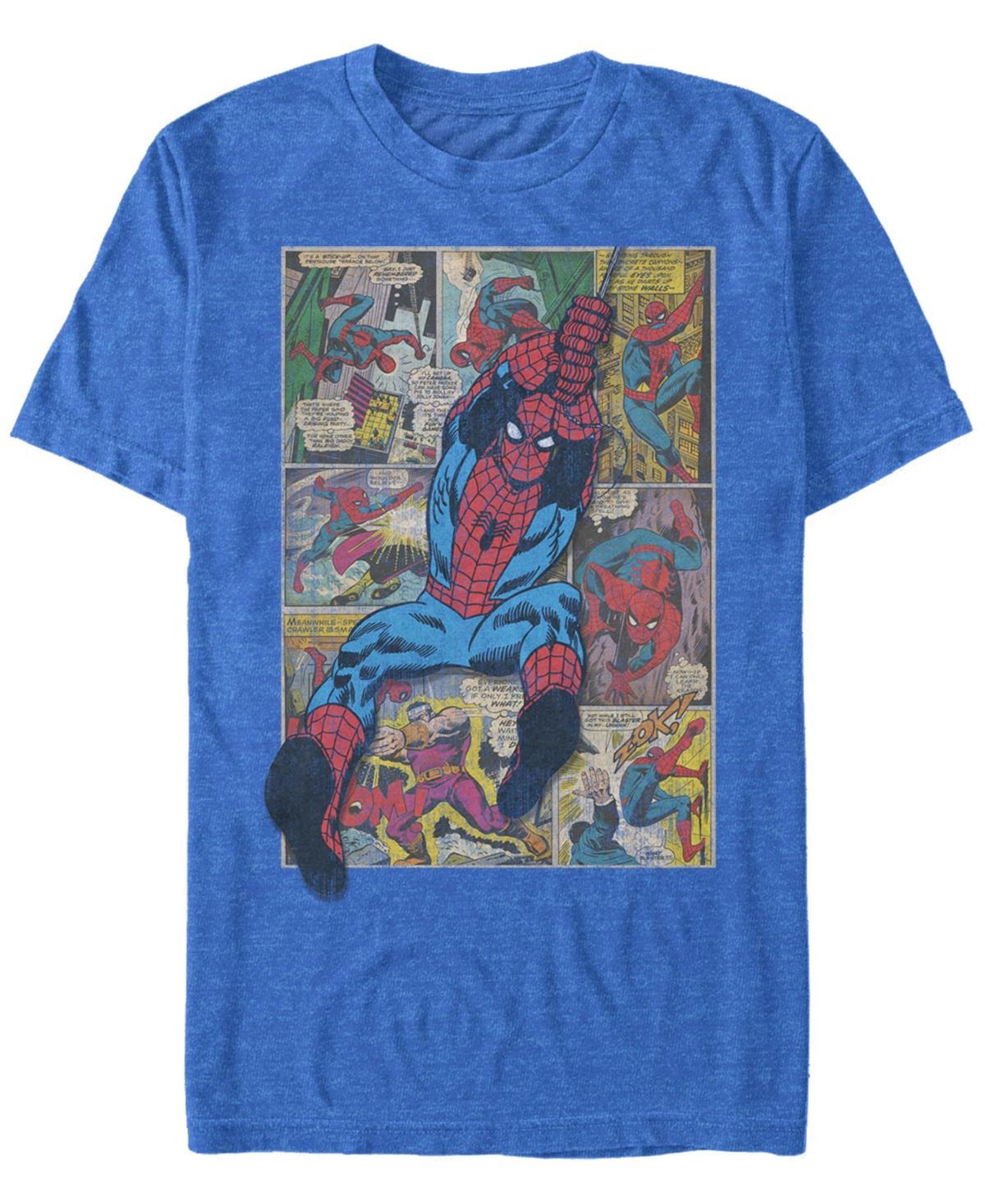 Mens Spider-Man Retro Comic Tee Royal Grey Product Image