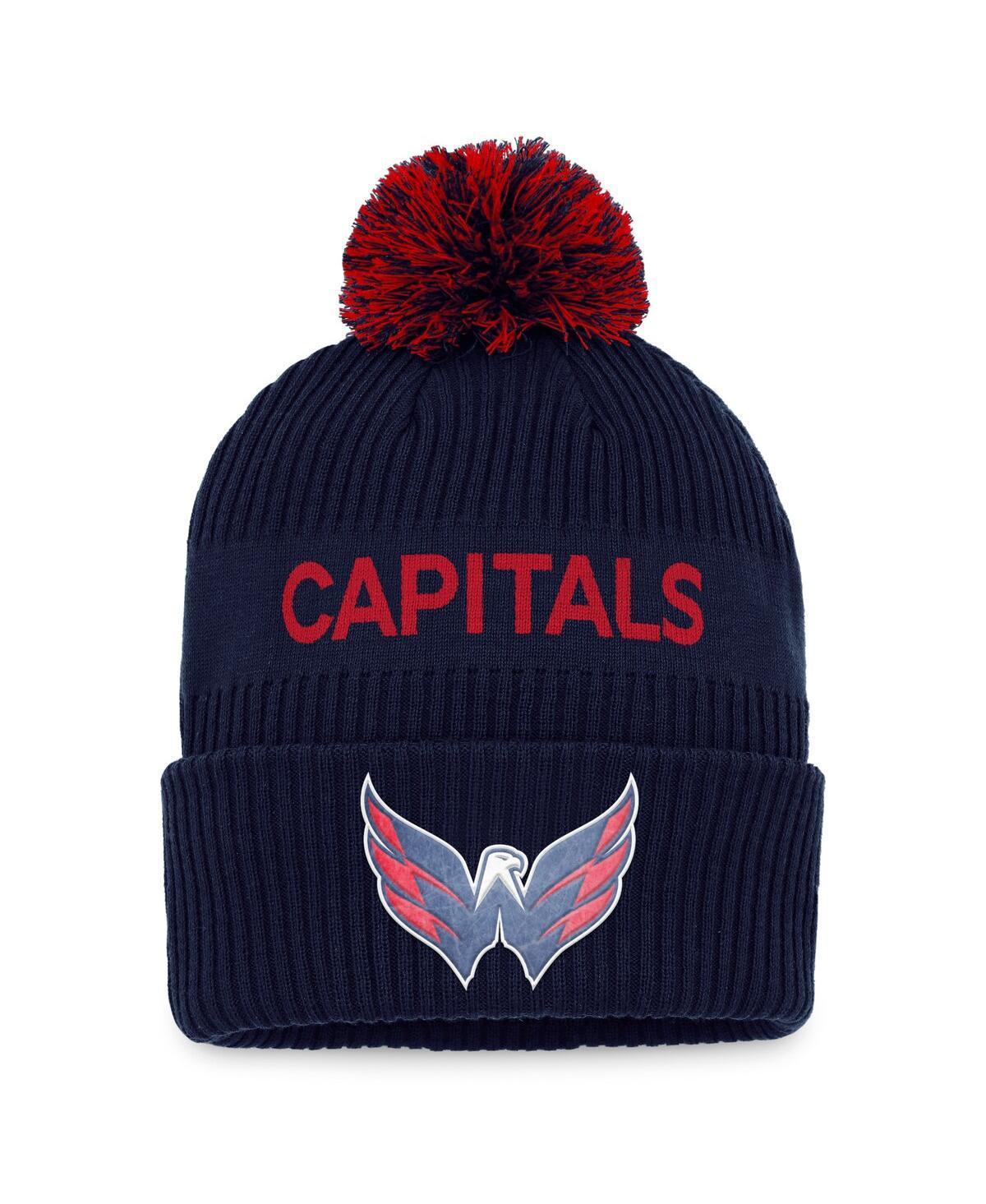 Mens Fanatics Navy Washington Capitals 2022 Nhl Draft Authentic Pro Cuffed Knit Hat with Pom - Navy Product Image