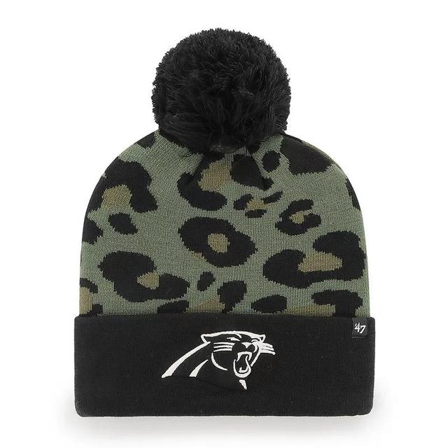 Womens 47 Brand Green Carolina Panthers Bagheera Cuffed Knit Hat with Pom - Green Product Image