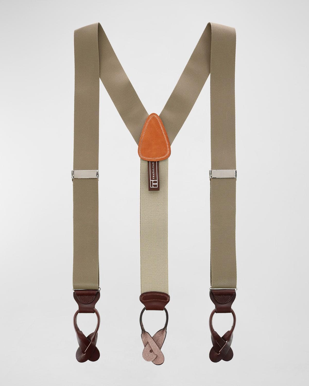 Trafalgar Mens Hudson Solid Button End Suspenders Product Image