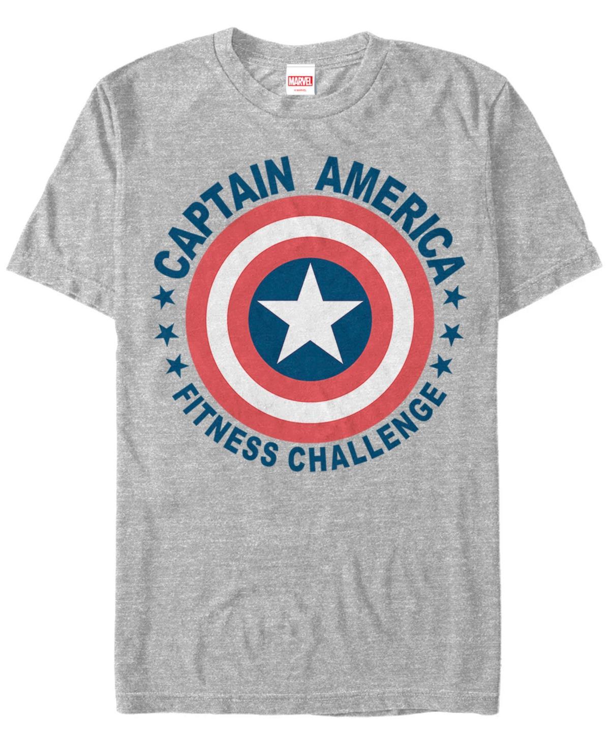 Mens Marvel Captain America Fitness Challenge Graphic Tee Athletic Grey Product Image