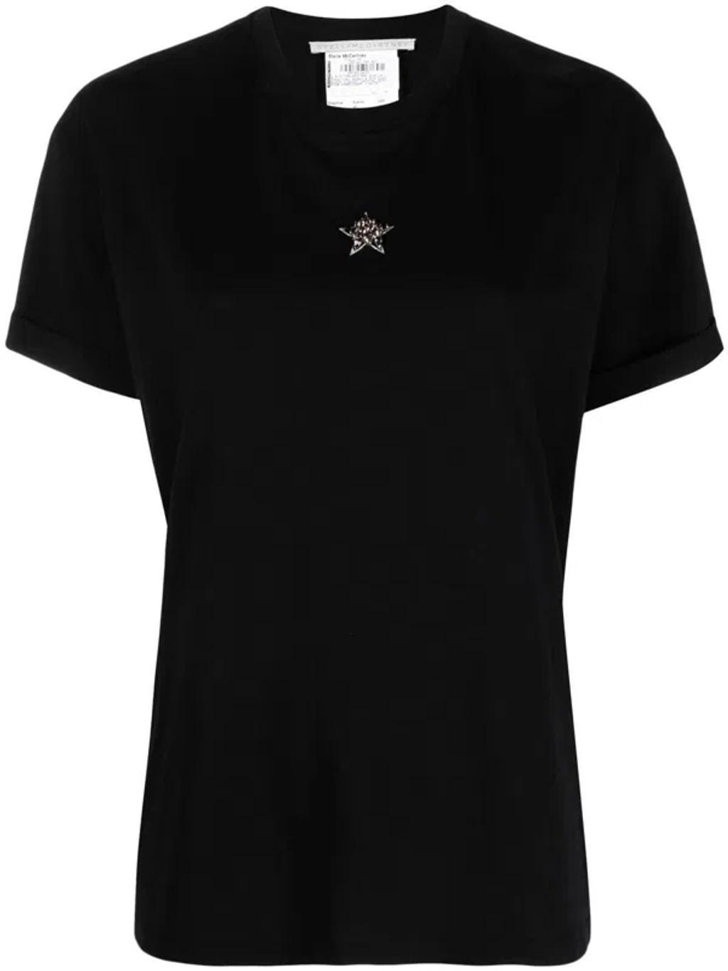 Mini Star Embroidery T-shirt In Black product image