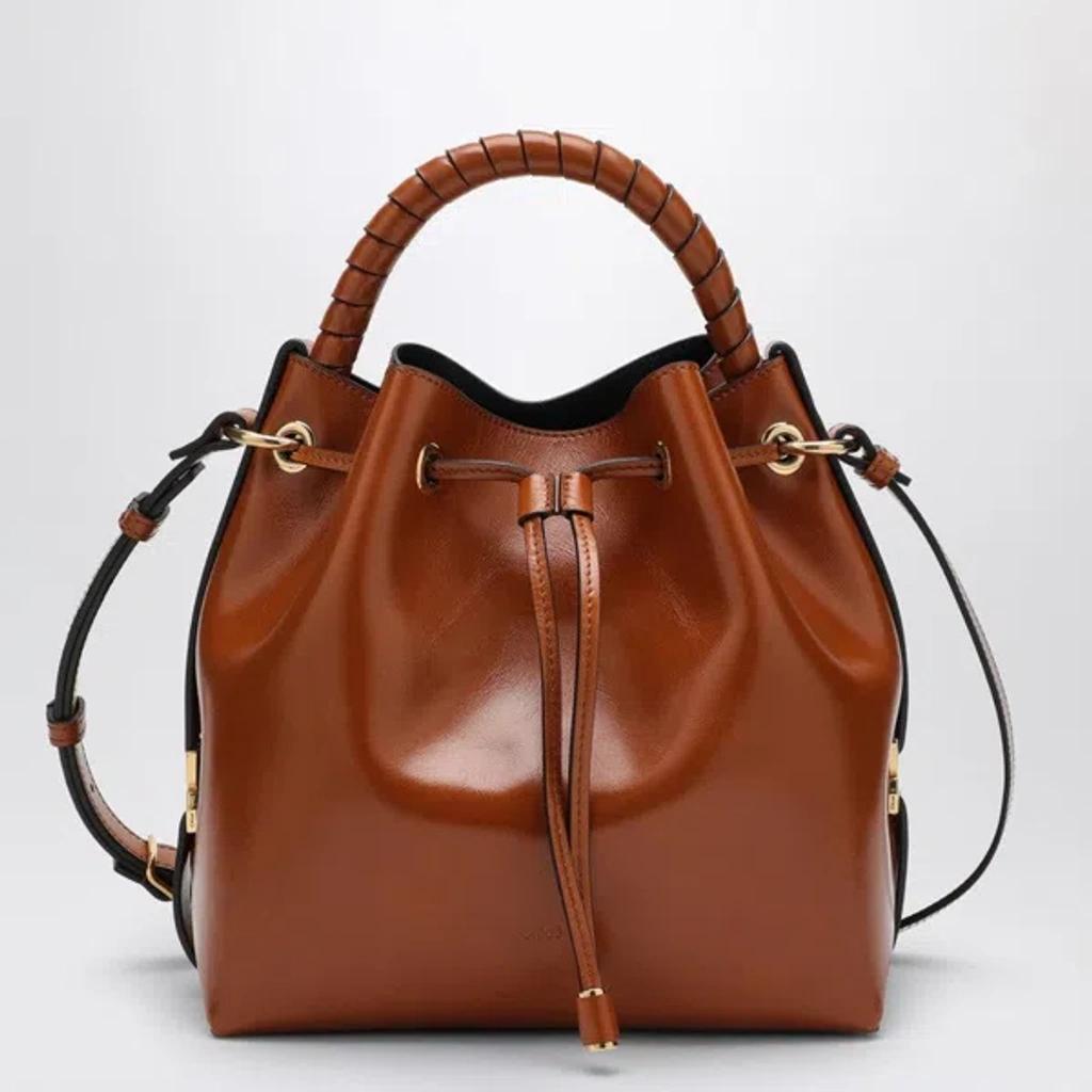 Chloe Marcie Bucket Bag In Clay-coloured Leather Women In Brown Product Image