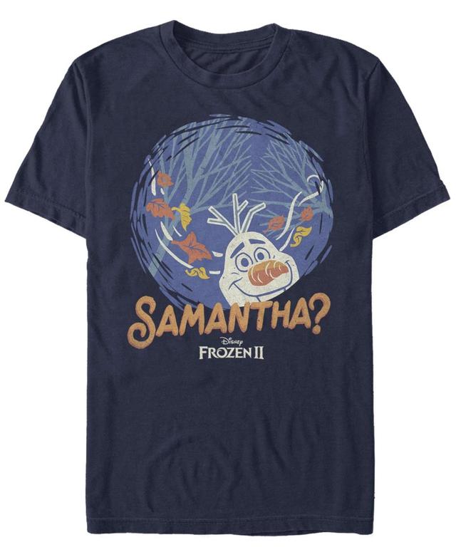 Mens Disney Frozen 2 Olaf Samantha Circle Portrait Tee Blue Product Image