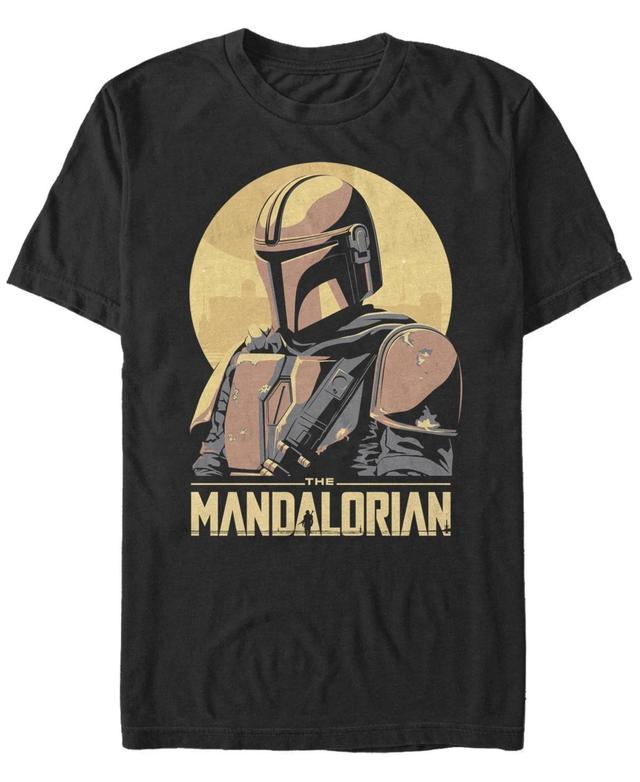 Mens Star Wars The Mandalorian Pastel Sunset Tee Black Product Image