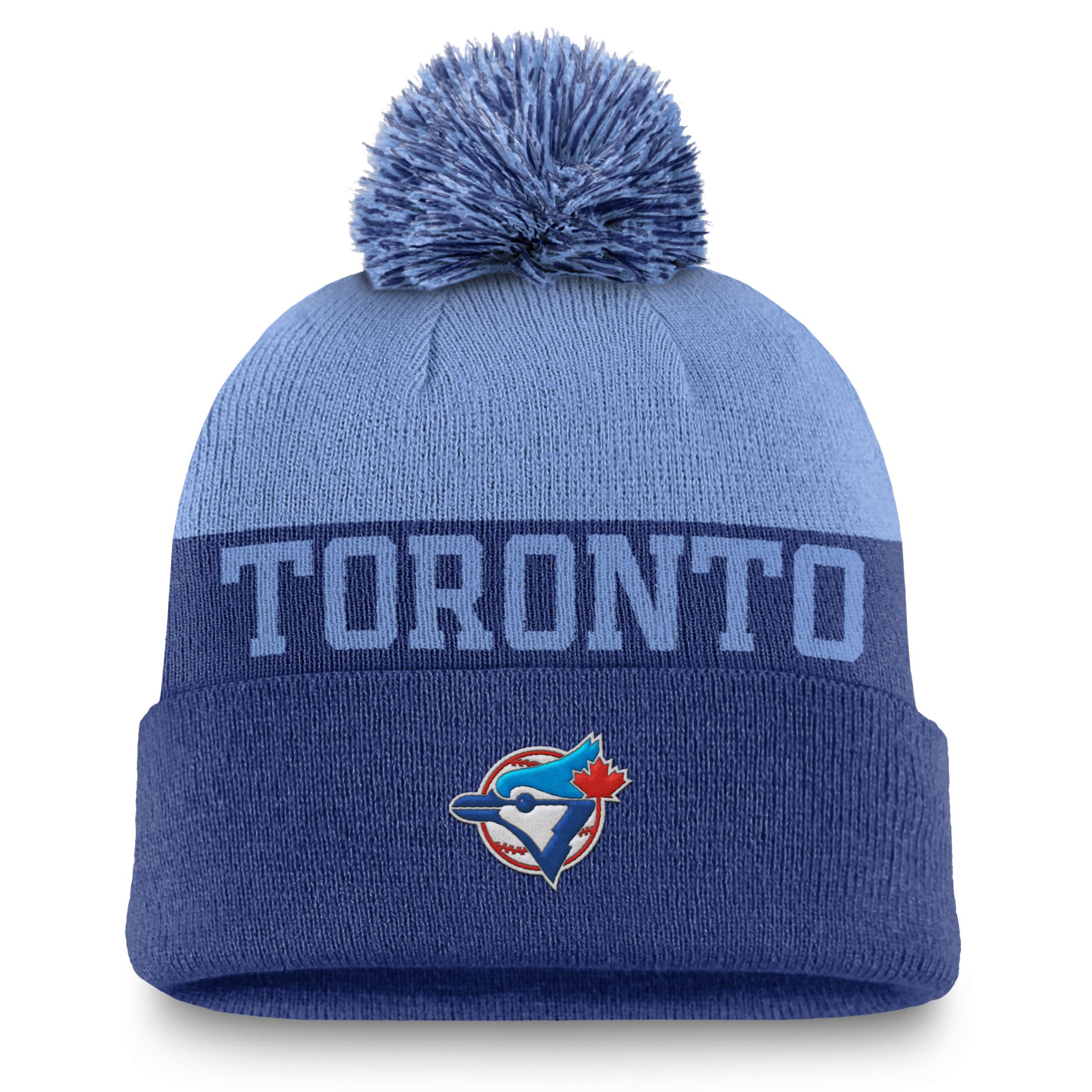 Mens Nike Royal Toronto Blue Jays Rewind Peak Cuffed Knit Hat with Pom Product Image