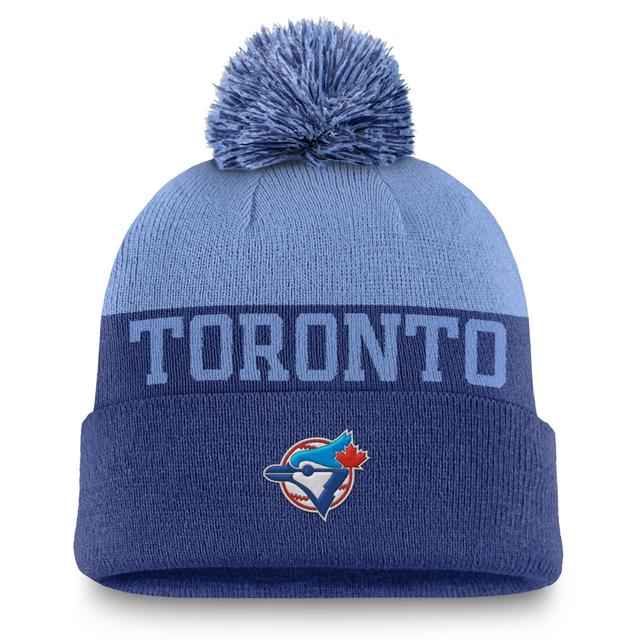 Toronto Blue Jays Rewind Peak Nike Mens MLB Cuffed Pom Beanie Product Image