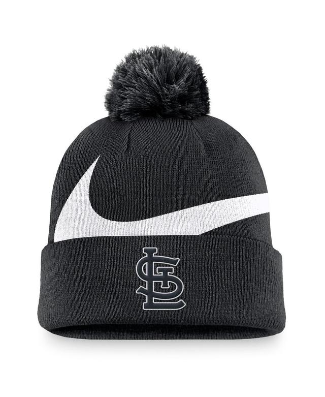 Mens Nike St. Louis Cardinals Swoosh Peak Cuffed Knit Hat with Pom Product Image