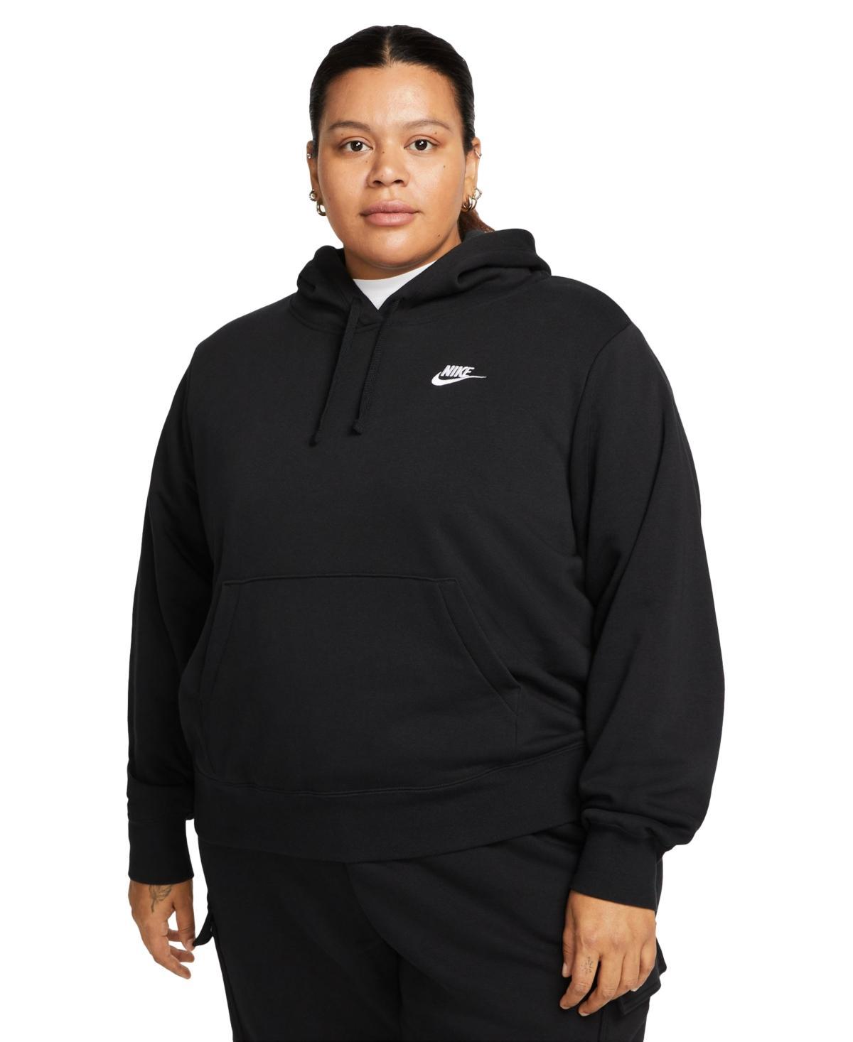 Plus Size Nike Sportswear Club Fleece Hoodie, Womens Grey Product Image