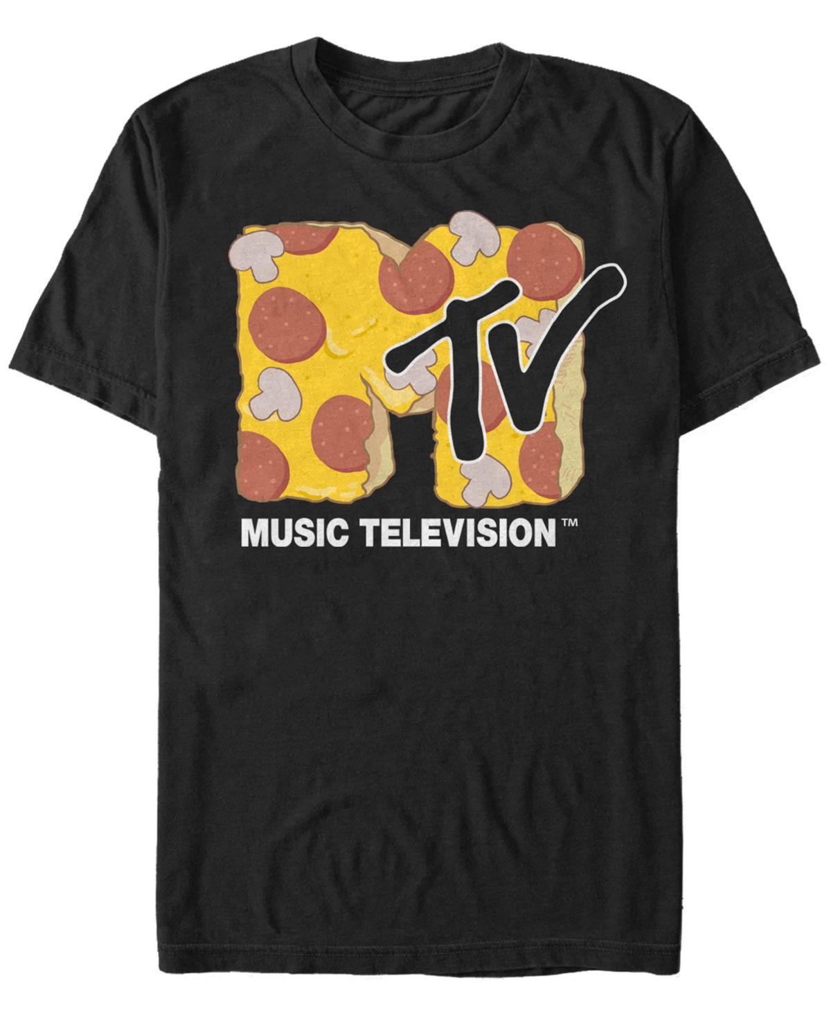 Mens MTV Pepperoni And Mushroom Pizza Logo Short Sleeve Tee Product Image