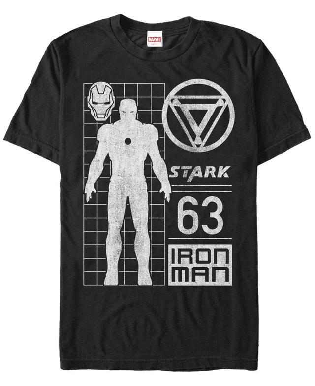 Marvel Mens Comic Collection Classic Iron Man Schematic Short Sleeve T-Shirt Product Image