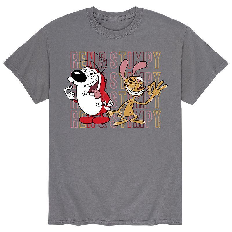 Mens Ren & Stimpy Title Stacked Tee Product Image