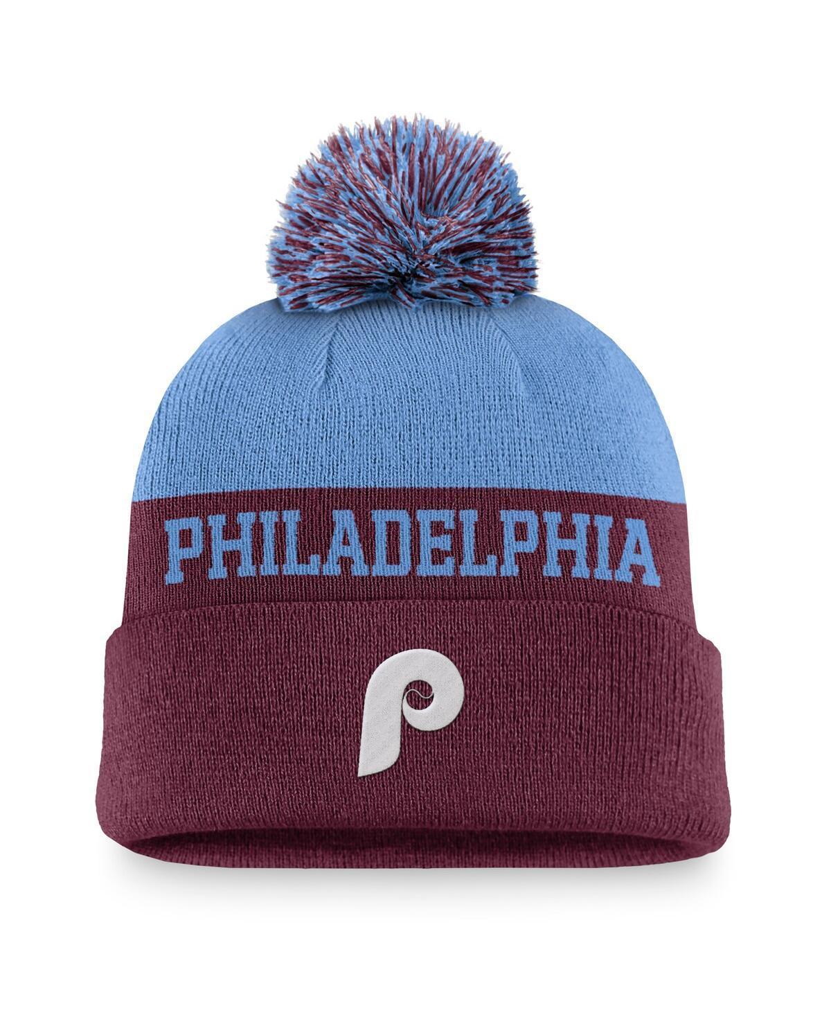 Philadelphia Phillies Rewind Peak Nike Mens MLB Cuffed Pom Beanie Product Image