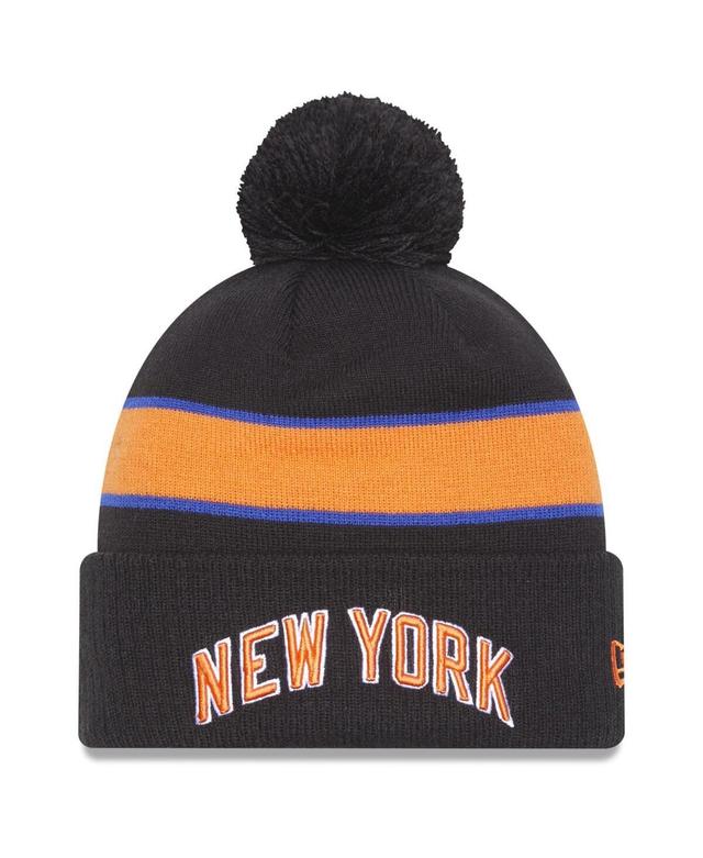 Mens New Era Gray New York Knicks 2022/23 City Edition Official Cuffed Pom Knit Hat Product Image