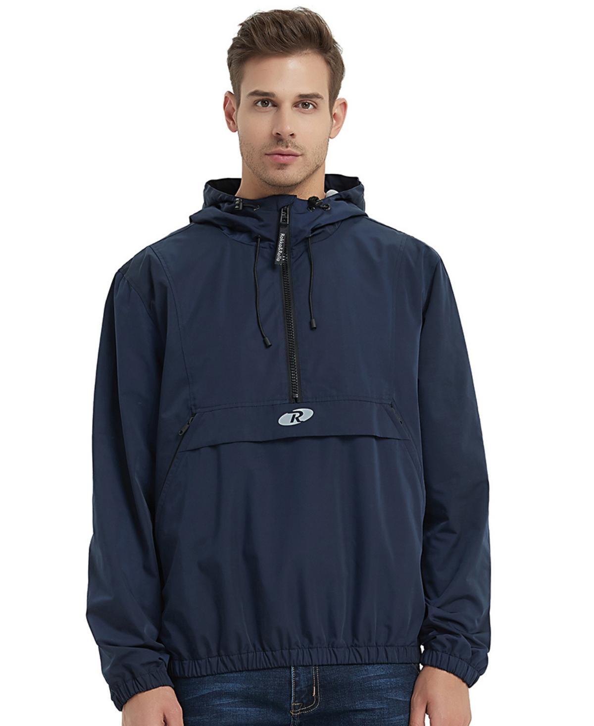 Rokka&Rolla Mens Pullover Mesh lined Windbreaker Anorak Jacket, up to size 2XL Product Image