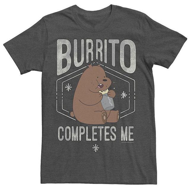 Mens Cartoon Network We Bare Bears Burrito Completes Me Portrait Graphic Tee Grey Heather Product Image