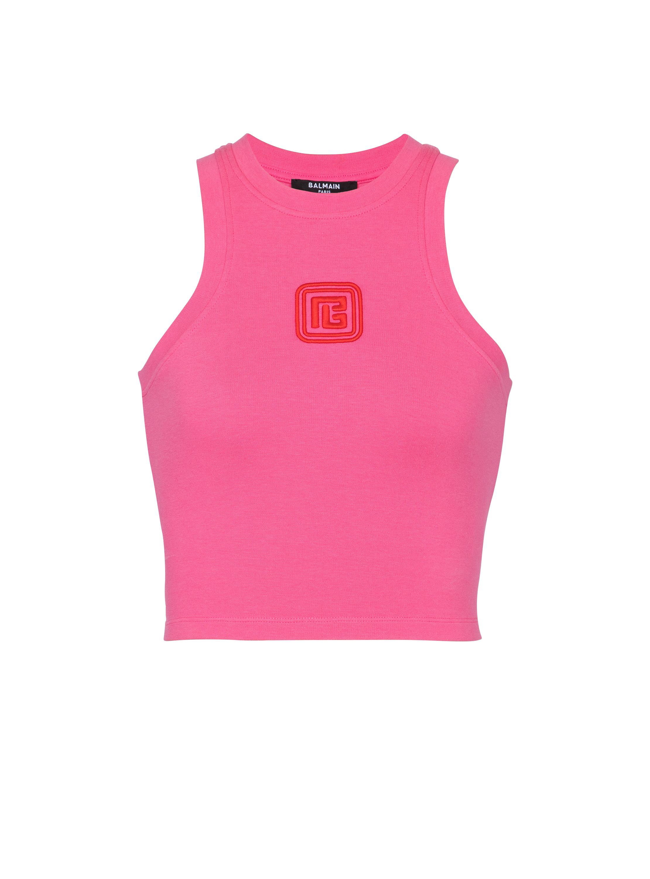 Cropped tank top with retro PB embroidery product image