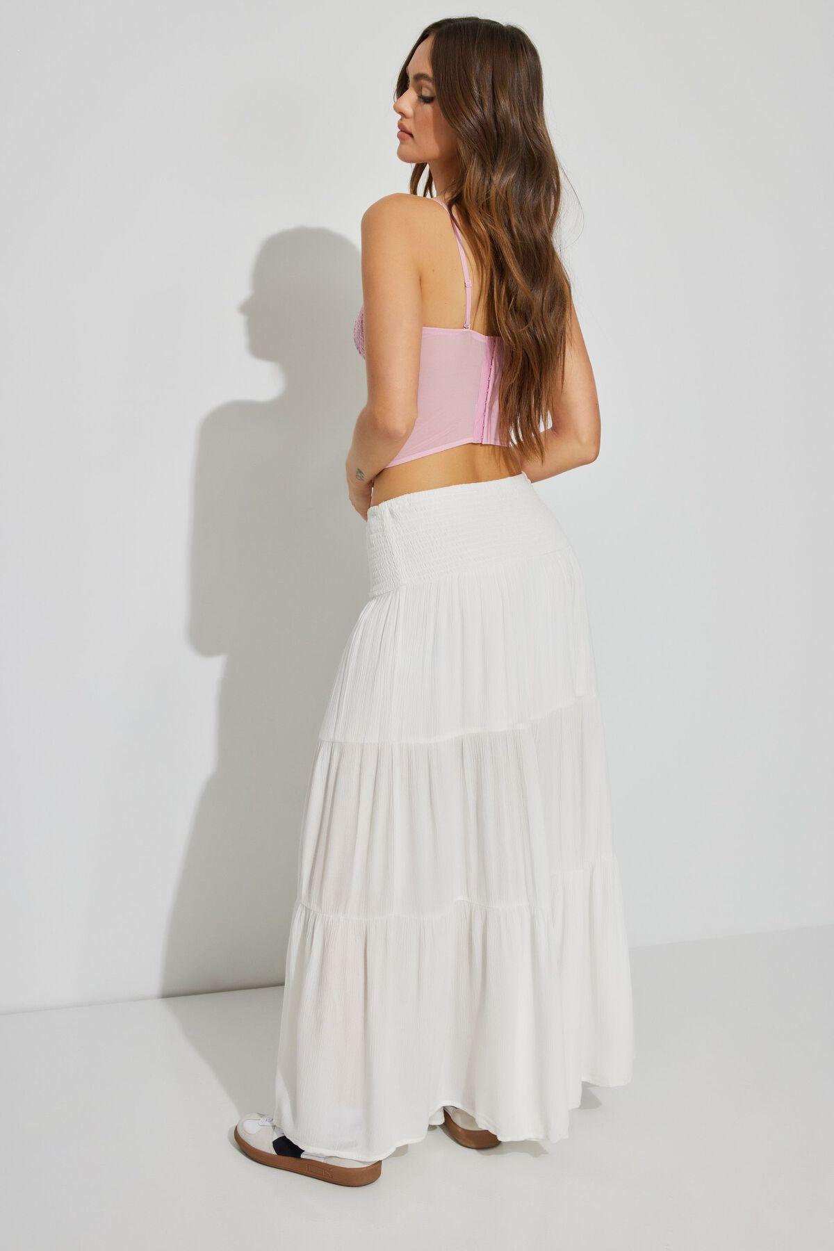 Eliana Smocked Peasant Midi Skirt Product Image