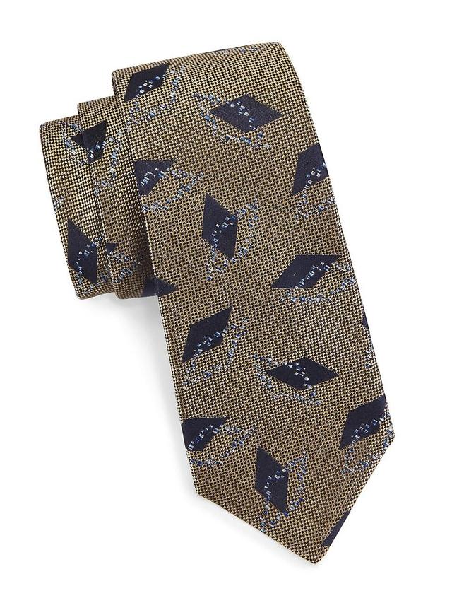 Mens Geometric Jacquard Silk Tie Product Image