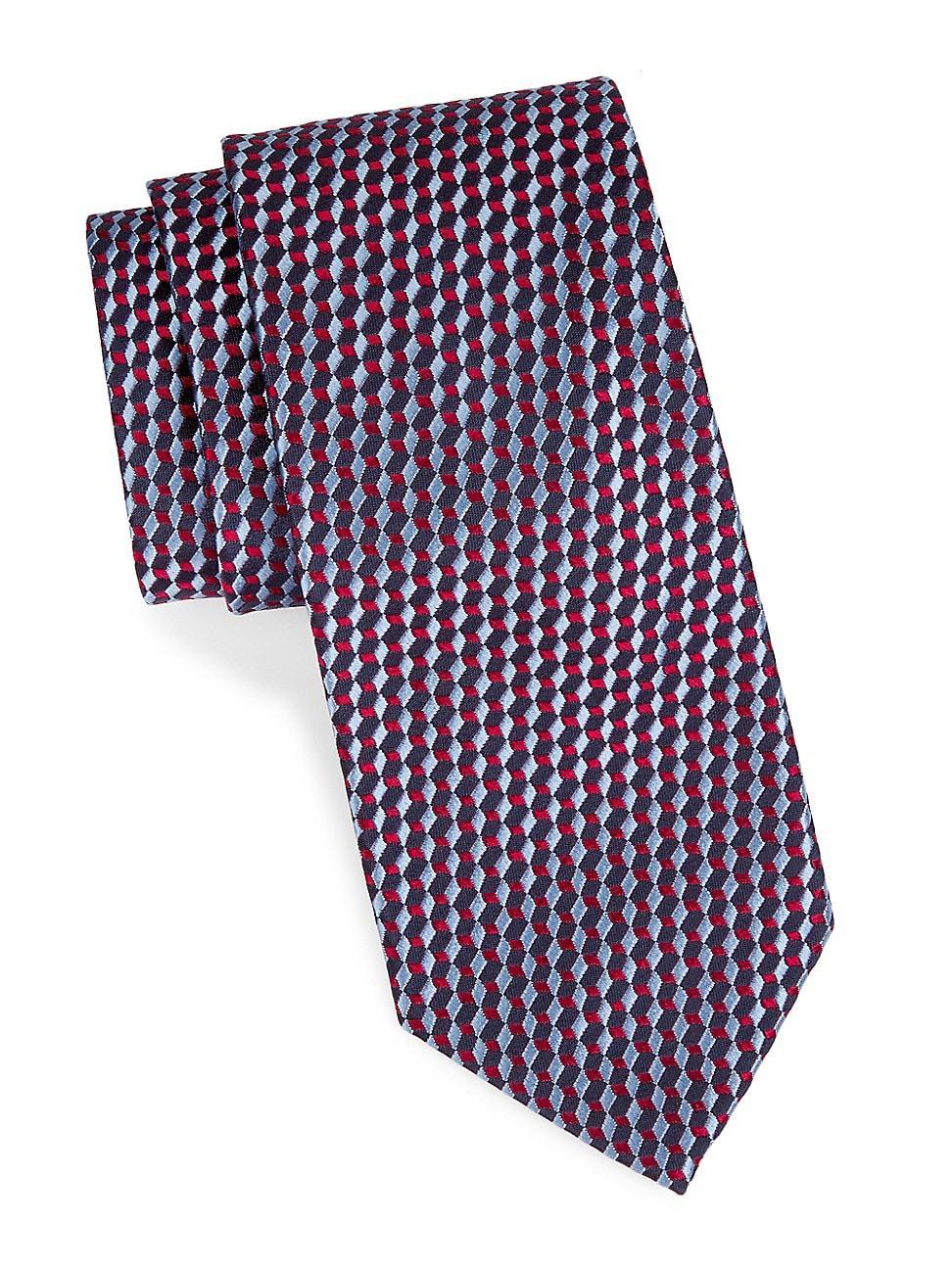 Mens Neat Geo Block Silk Jacquard Tie Product Image