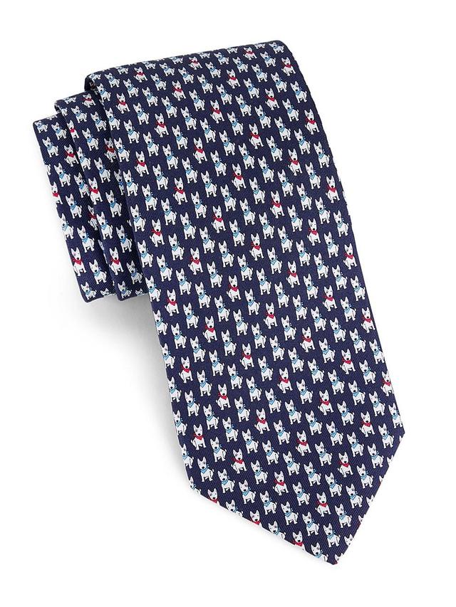 Mens Vasco Terrier-Print Silk Tie Product Image