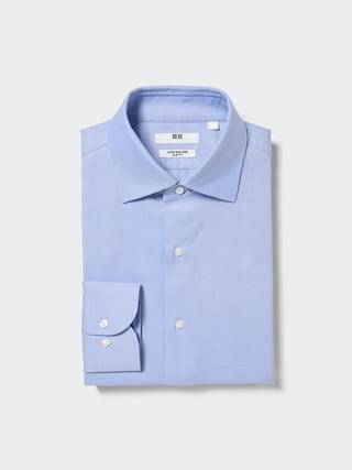 Mens Super Non-Iron Slim-Fit Shirt Semi-Wide Collar with Shape-Retaining Light Blue XS UNIQLO US Product Image