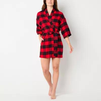 Sleep Chic Womens Flannel Long Sleeve Knee Length Robe Product Image