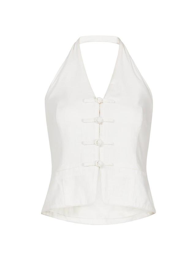 Womens Drea Cotton-Linen Tailored Halter Vest Product Image