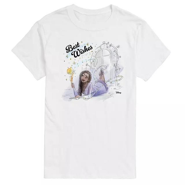 Disneys Wish Asha and Star Mens Best Wishes Graphic Tee Product Image