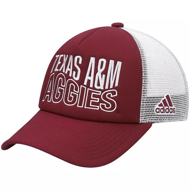 Mens adidas Maroon and White Texas A & M Aggies Wave Foam Trucker Snapback Hat Product Image