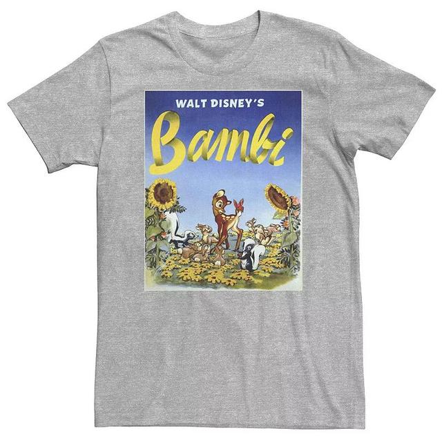 Big & Tall Disney Bambi Sunflower Poster Tee, Mens Athletic Grey Product Image