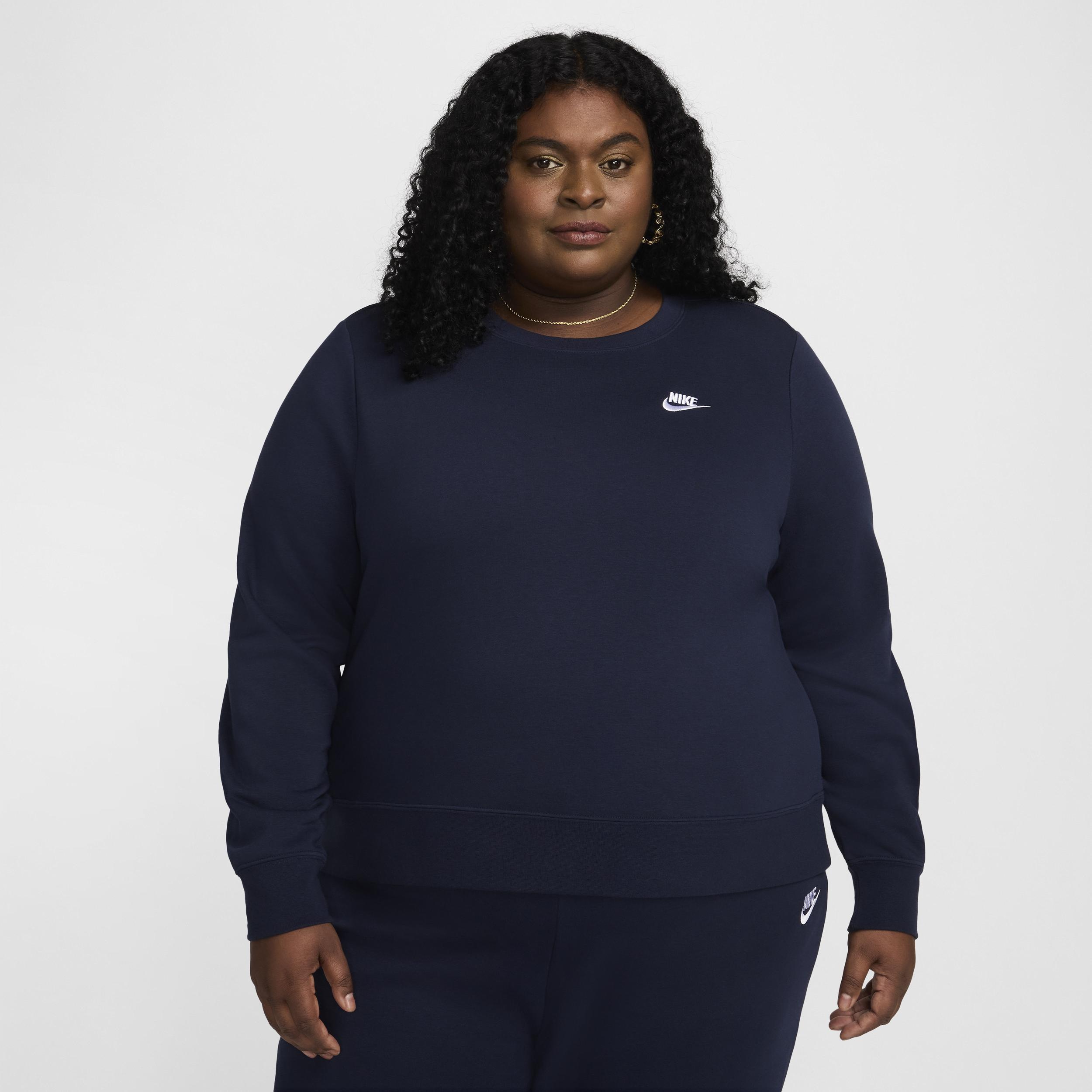 Womens Nike Sportswear Club Fleece Crew-Neck Sweatshirt (Plus Size) Product Image