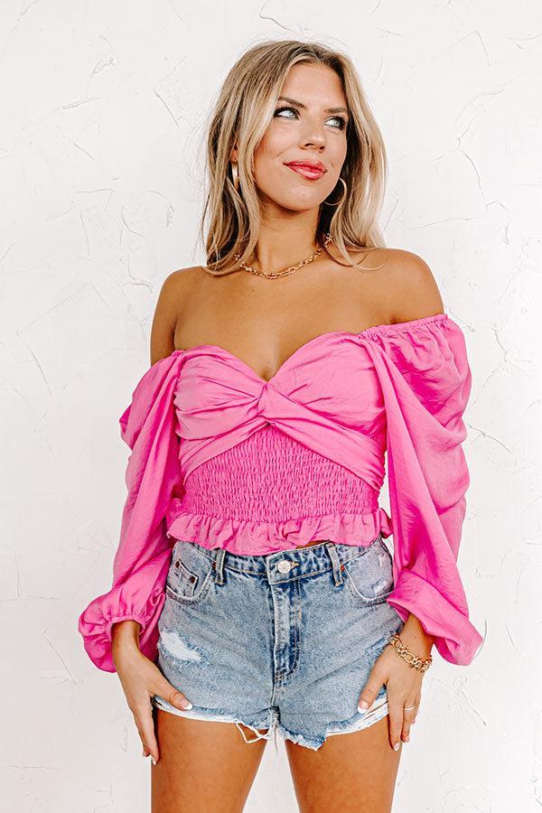 Showered In Love Crop Top In Pink Product Image