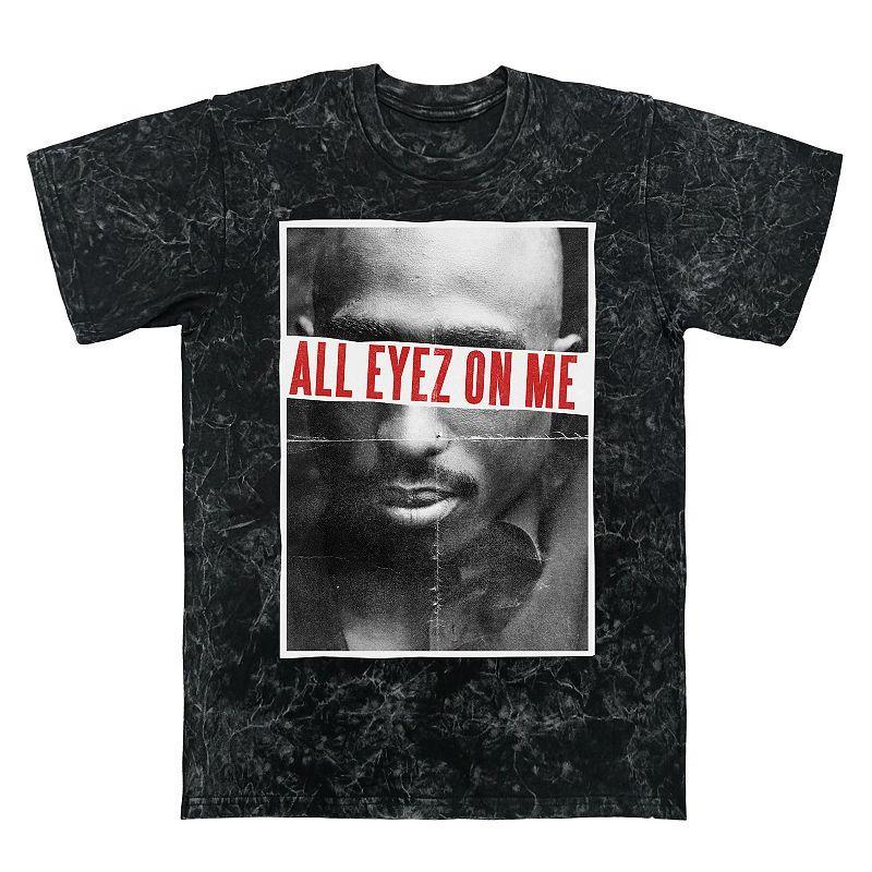 Mens Tupac Shakur All Eyez On Me Mineral Wash Graphic Tee Product Image