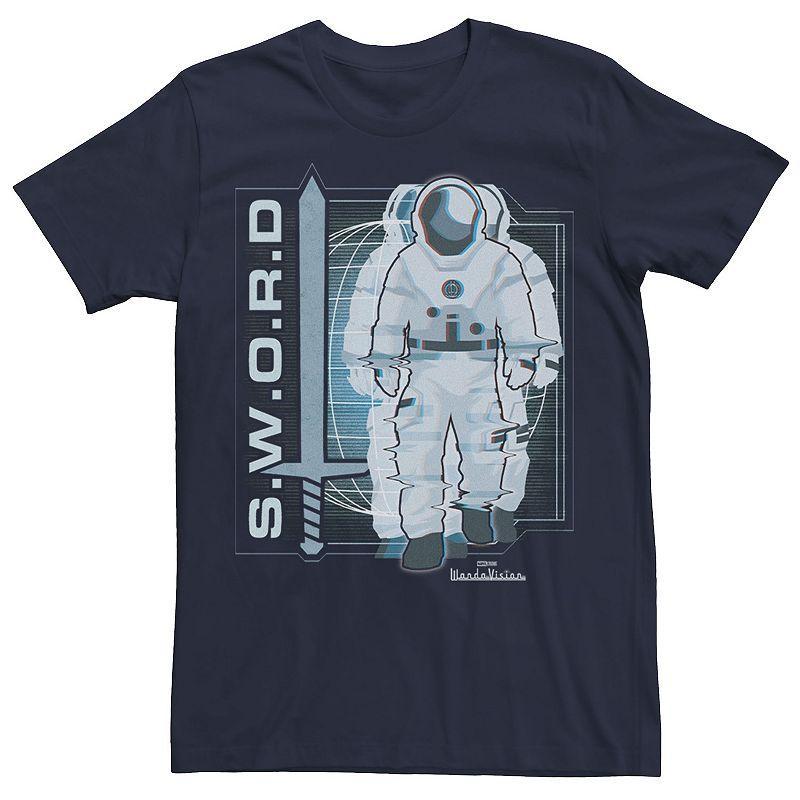 Mens Marvel WandaVision Space Suit S.W.O.R.D. Logo Tee Blue Product Image