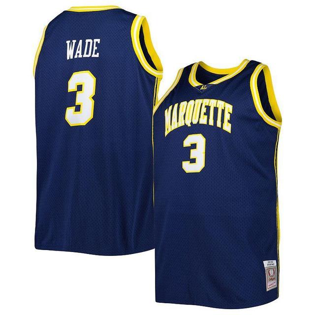 Mens 2002, 03 Mitchell & Ness Dwyane Wade Navy Marquette Golden Eagles Big and Tall Swingman Jersey - Navy Product Image