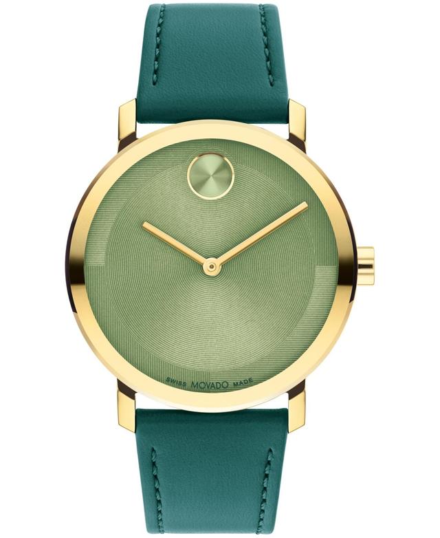 Movado Mens Bold Evolution 2.0 Swiss Quartz Green Leather Watch 40mm - Green Product Image