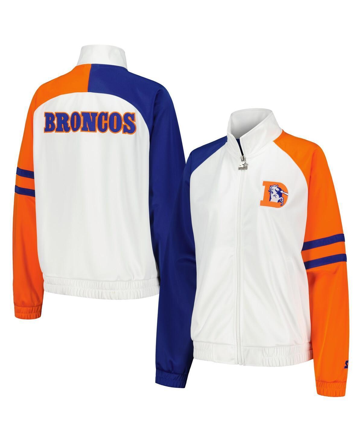 Womens Starter Denver Broncos Curve Ball Raglan Full-Zip Track Jacket Product Image