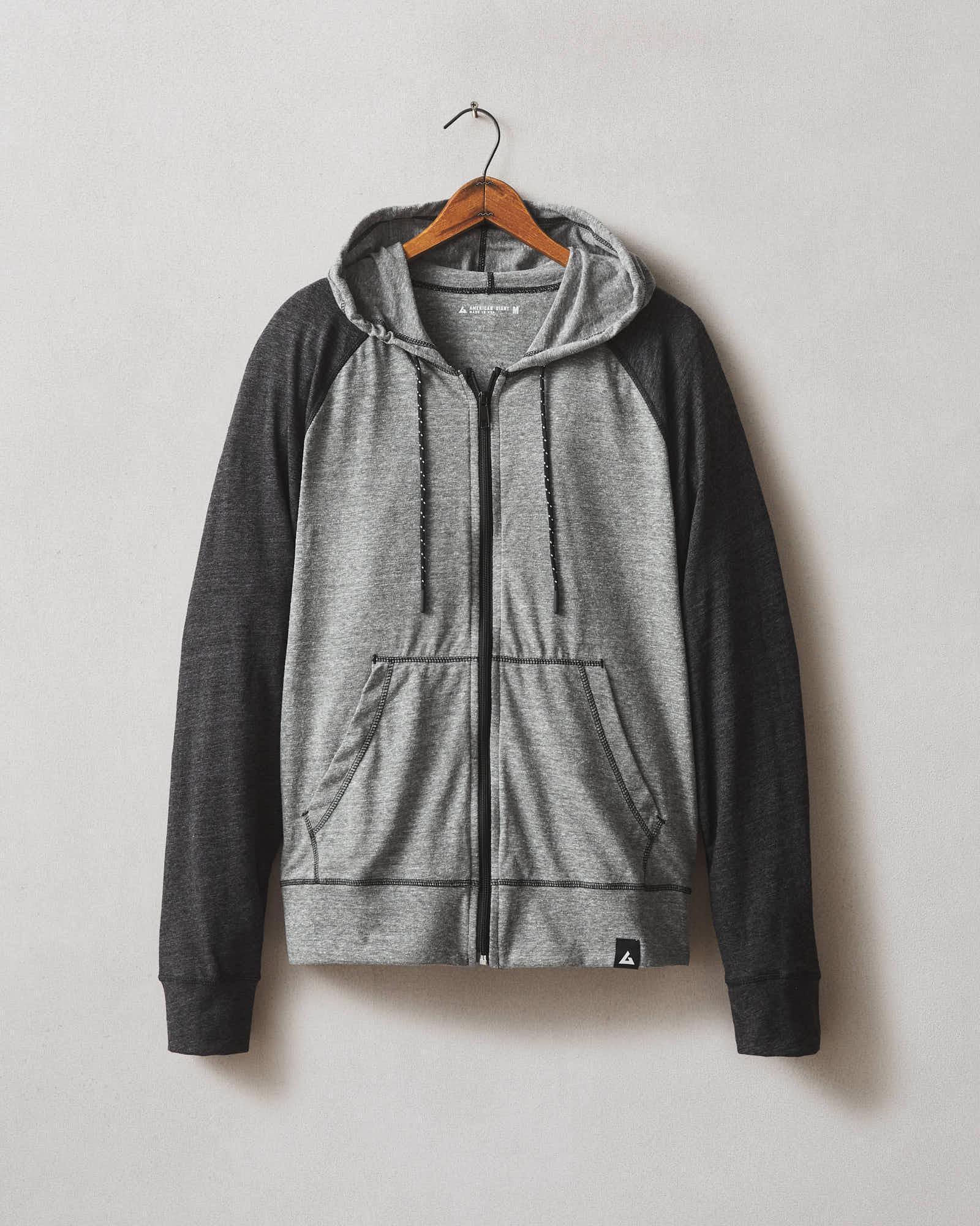 Colorblock Lightweight Full Zip - Grey Ink Black Heather Product Image