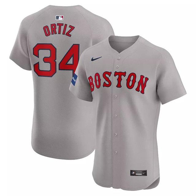 Mens Nike David Ortiz Gray Boston Red Sox Road Elite Player Jersey Product Image