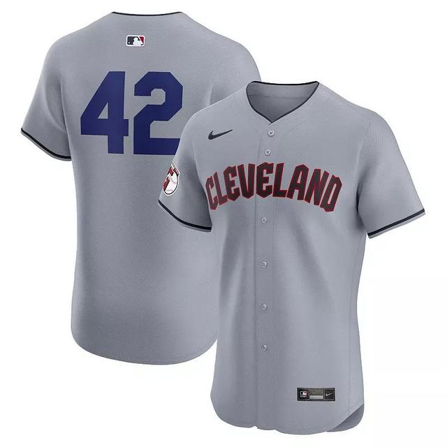 Mens Nike Gray Cleveland Guardians Road 2024 Jackie Robinson Day Elite Jersey Product Image