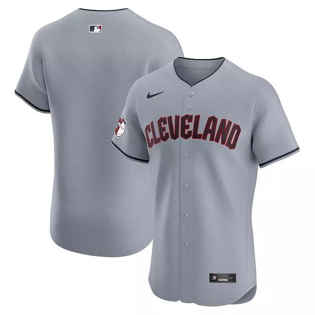 Mens Nike Gray Cleveland Guardians Alternate Vapor Premier Elite Patch Jersey Product Image