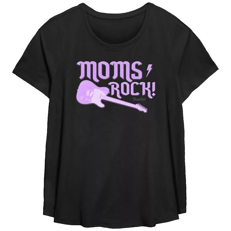 Plus Size Fender Moms Always Rock Scoop Hem Flowy Graphic Tee, Womens Product Image