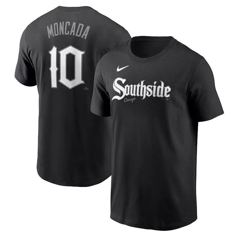 Mens Nike Yoan MoncadaBlack Chicago White Sox City Connect Fuse Name & Number T-Shirt Product Image