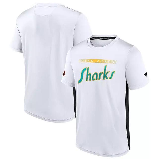 Mens Fanatics White San Jose Sharks Special Edition 2.0 Authentic Pro Tech T-Shirt Product Image