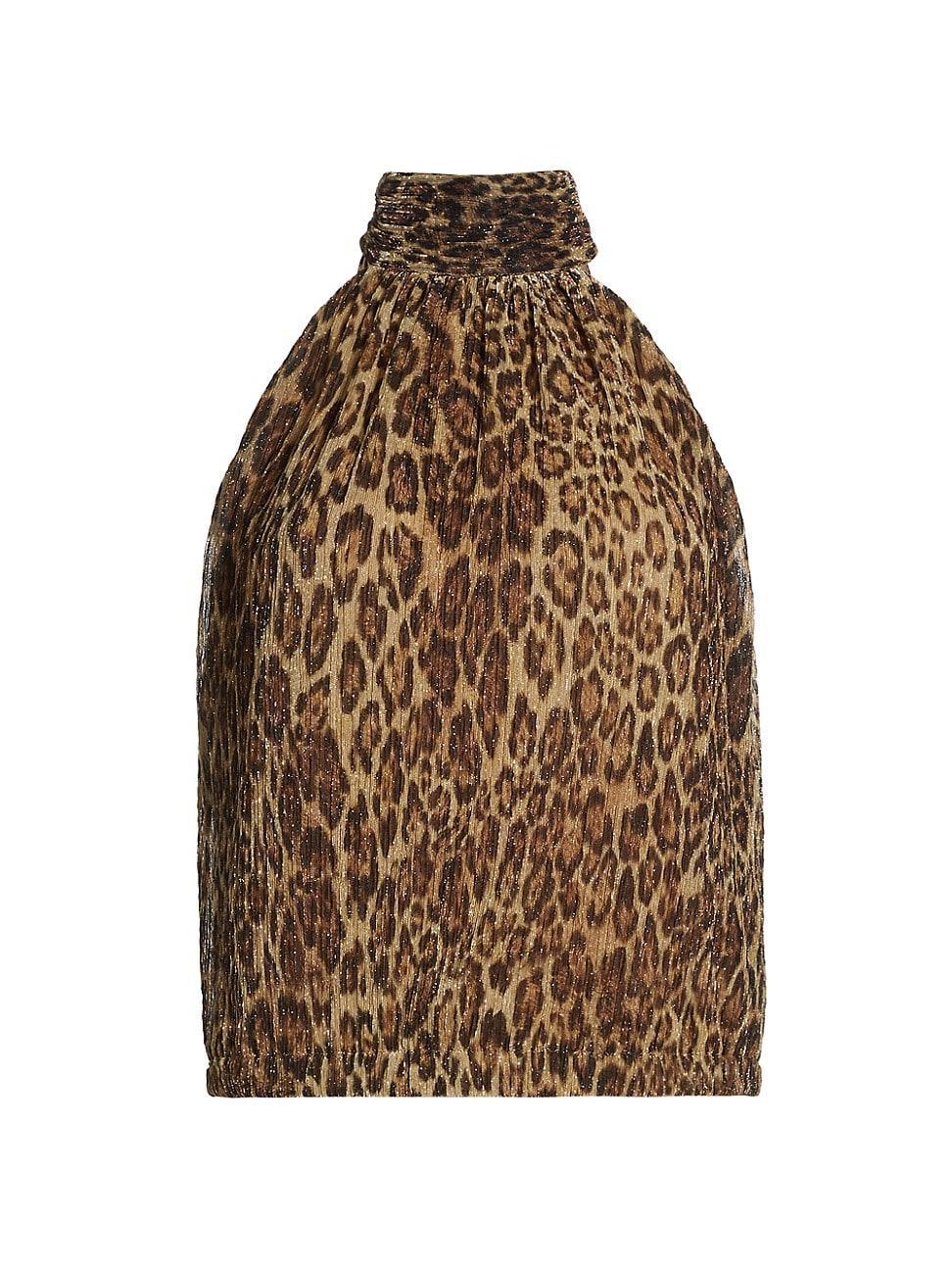 Womens Lilla Leopard Halter Top Product Image