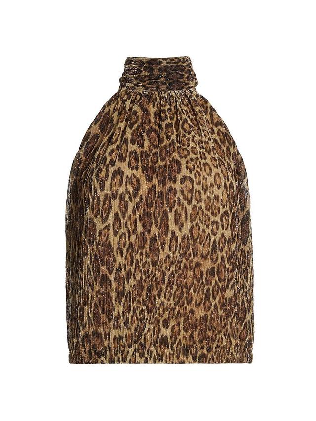 Womens Lilla Leopard Halter Top Product Image