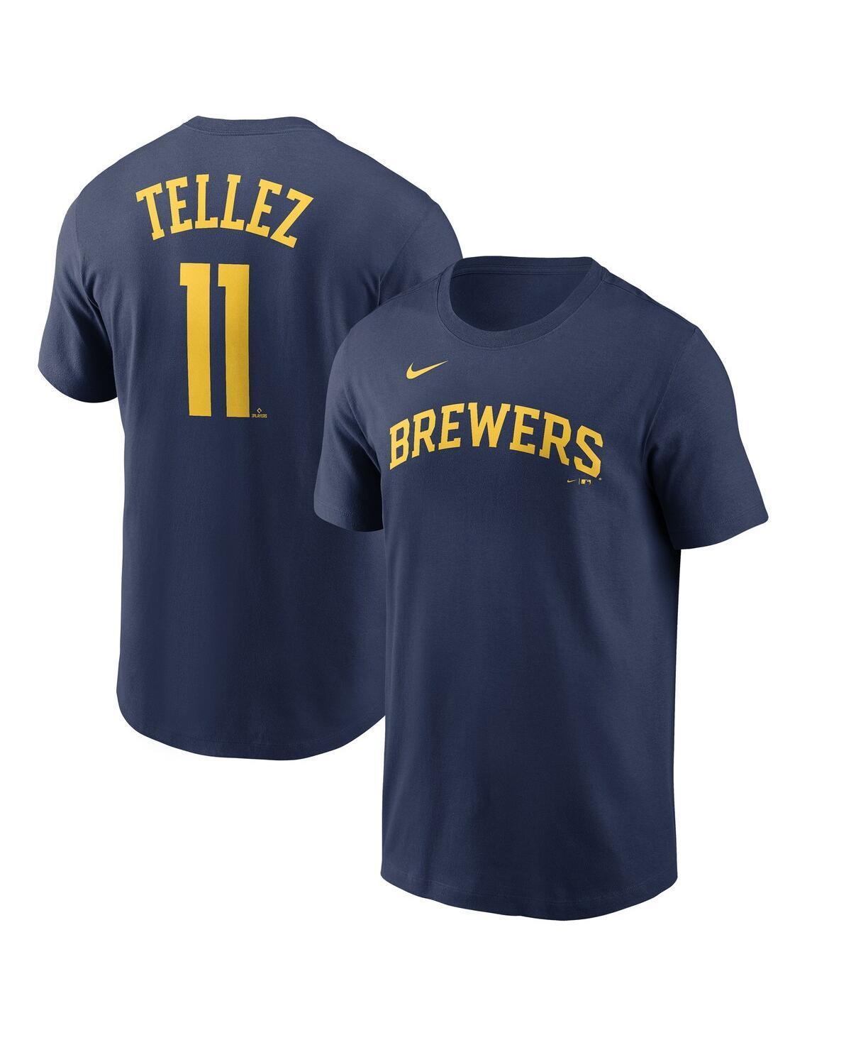 Mens Nike Rowdy Tellez Navy Milwaukee Brewers Player Name and Number T-shirt Product Image