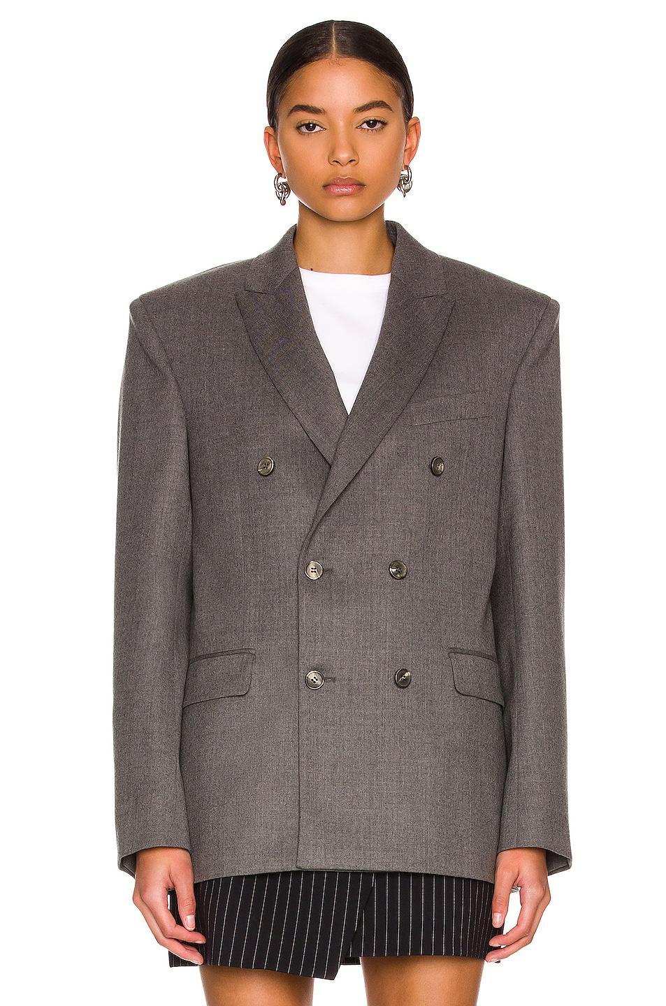 WARDROBE.NYC Double Breasted Blazer Gray. (also in ). Product Image